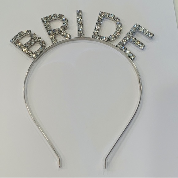 💐5/25 BRIDE tiara hair band rhinestone spell out